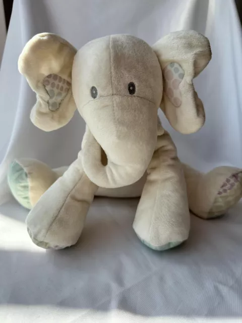 M&S Marks And Spencer Cream White Elephant Soft Rattle Toy Comforter