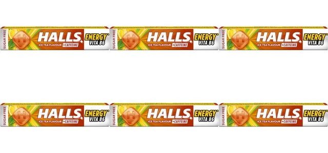 6 pastiglie aromatiche Halls ENERGY IDE TEA, 1,1 oz. (32 g.)