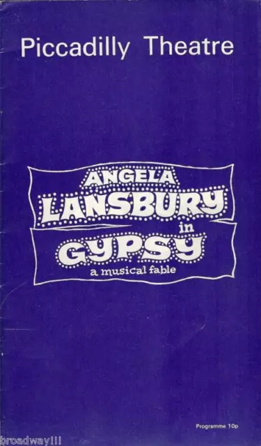 Angela Lansbury "GYPSY" Stephen Sondheim / Jule Styne 1973 London Playbill
