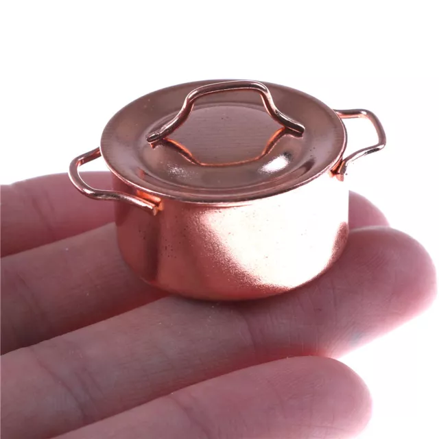 1/12 Dollhouse Miniature Kitchen Copper Pot with Lid√ GF