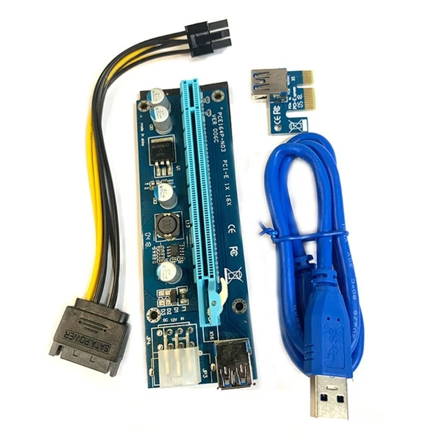 VER009S PCI-E  Card PCI  1X to 16X Extender USB 3.0 Cable 4P Cable