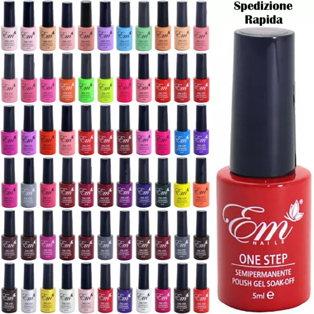 SMALTO GEL SEMIPERMANENTE PER UNGHIE NAIL POLISH UV LED ONE STEP UN PASSO 5ml