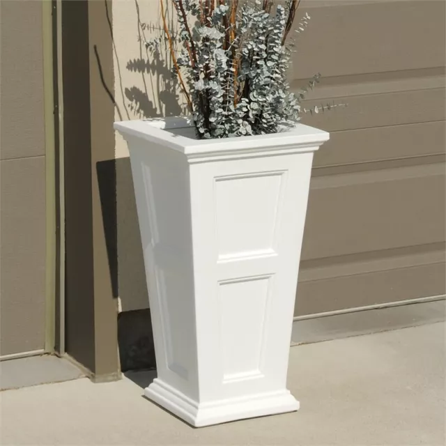 Mayne Fairfield 28" Tall Traditional Plastic Planter in White