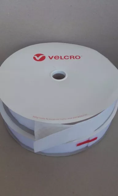 50Mm 2" Inch Velcro® Brand Hook Or Loop White Metres Sticky Self Adhesive Tape