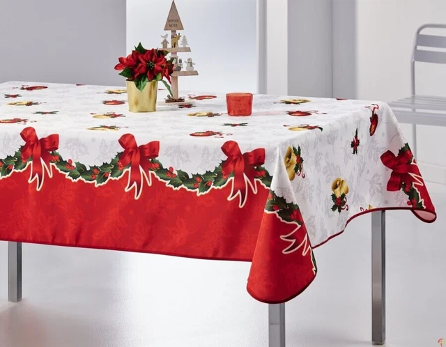 Nappe De Noël Rectangulaire Anti-Taches 240x148 Cm - Multicouleur - 100% Polyester - Neuf Sans étiquette