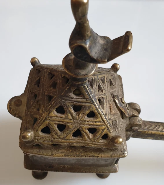 RARE ANTIQUE ISLAMIC Arabic Yemen Jewish Incense Burner Bronze Bird