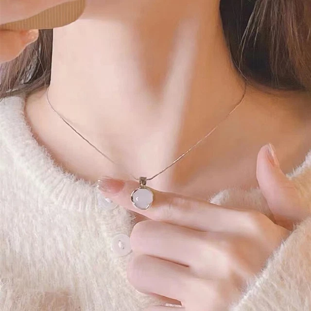 Slimming and Weight Loss Necklace Pendant Charm White Chalcedony Women Wedd RODE