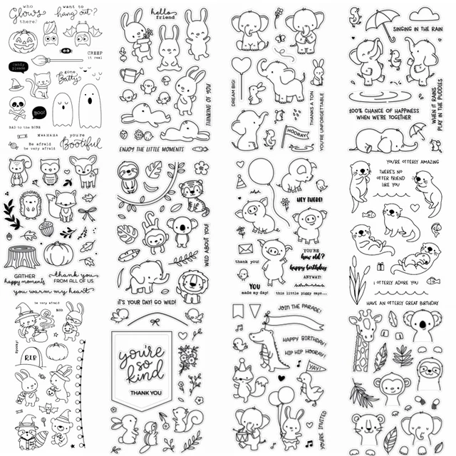 Bear Rabbit Animals Clear Rubber Stamps Scrapbooking DIY Embossing Crafts Album
