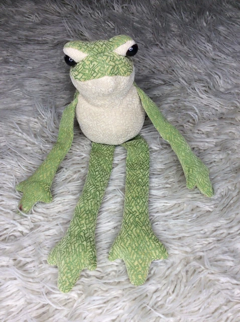 Vintage Fabric Handmade Stuffed Plush Rustic Frog Stuffy Handmade Craft Toy