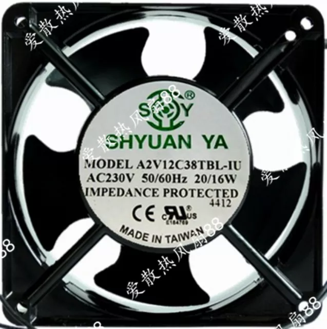 1pc new fan freeship SHYUAN YA A2V12C38TBL-IU 230V 20/16W 12cm