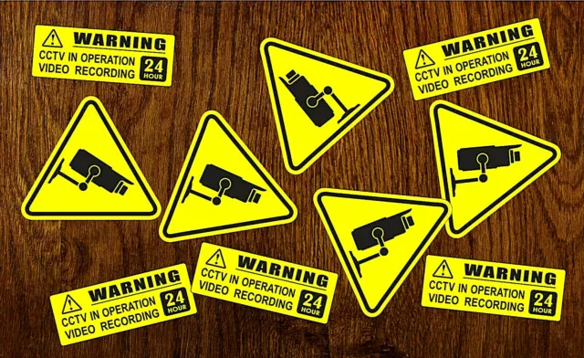 10 X Warning Stickers Sign CCTV Video Camera Recording Home Car Vehicle Safety +