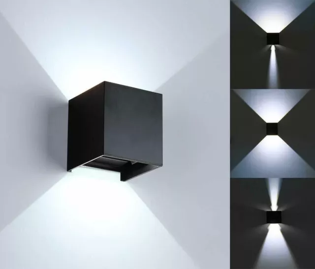 Applique Lampada Da Parete Esterno LED Cubo 20W Doppia Luce Bidirezionale 2000Lm