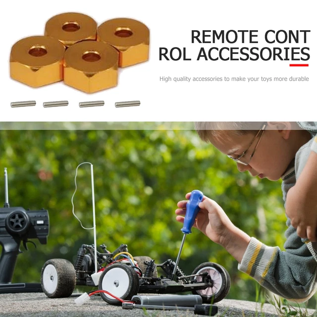 thumbnail image 2 of 1/18 TRX4M Brass Wheel Hub Adapters - Gold Hex Upgrades For Bronco & Defender RC Crawlers 2 of 14