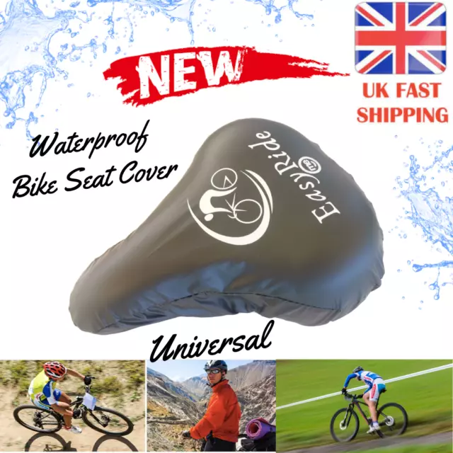 Protective Bike Seat Rain Cover Dust Bicycle Saddle Plastic Elastic Black Unisex