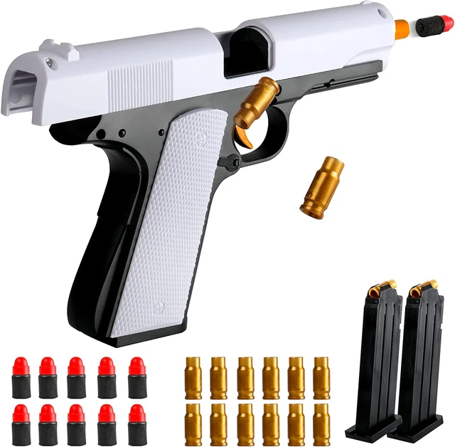 SOFT BULLET PISTOL Toy Gun with Shell Ejection Magazine Toy Foam