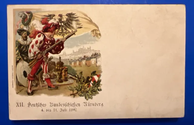 Ansichtskarte  / Ganzsache - Nürnberg - Deutsches Bundesschießen 1897