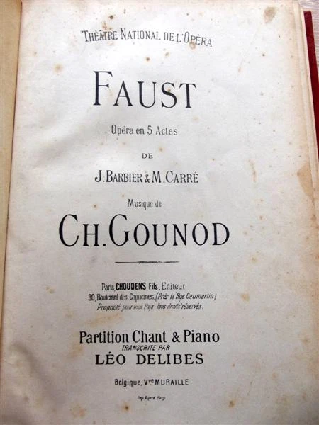 Roméo et Juliette. Opéra en 5 actes de J. Barbier et M. Carré. Musique