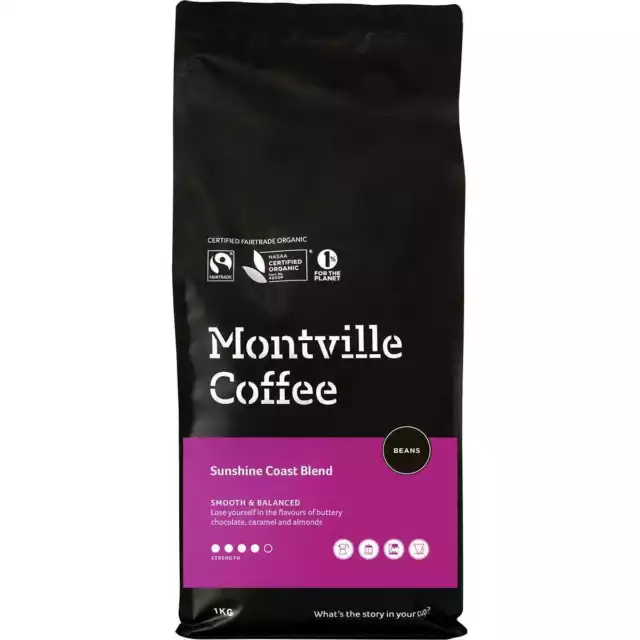 Montville Coffee Organic Coffee - Sunshine Coast Blend (Beans) 1kg