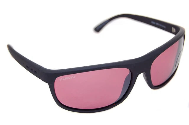 SERENGETI ALESSIO POLARIZED 8673 Mens Wrap Sunglasses SOFT TOUCH BLACK SEDONA