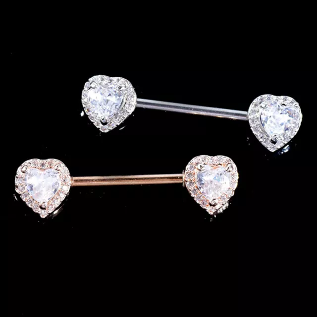 1 Stück Chirurgenstahl Barbell Crystal Heart Nippel Ring Helix PiercingZIUKUR Sp
