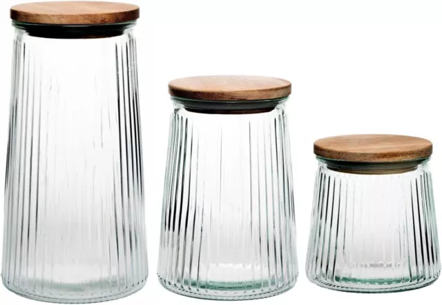 Amici Home Denali Clear Glass Canister, Food Storage Jar With