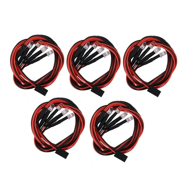 RC LED Light Set - 2 Prewired Non-Flashing Red 5mm LEDs For RC Models