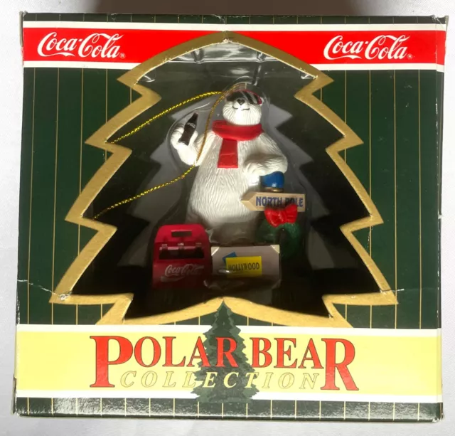 COCA-COLA POLAR BEAR COLLECTION CHRISTMAS ORNAMENT "Hollywood Bound" (1996)