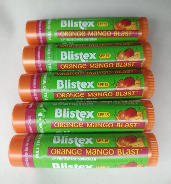 Lot of 5 Blistex Lip Balm Orange Mango Blast SEALED