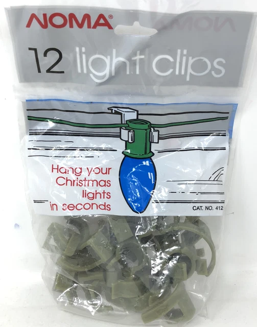 VINTAGE LOT 12 Plastic Christmas Lights Clips C6 C6 Noma Bubble Snaps