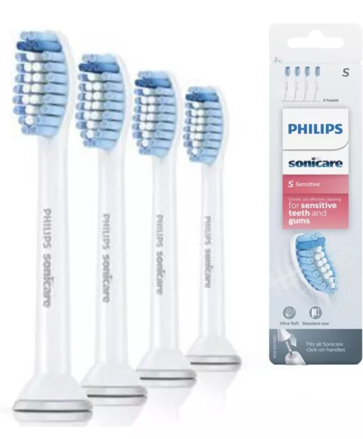 Philips Sonicare Original S Sensitive Standard-Schallzahnbürstenköpfe - 4er-Pack