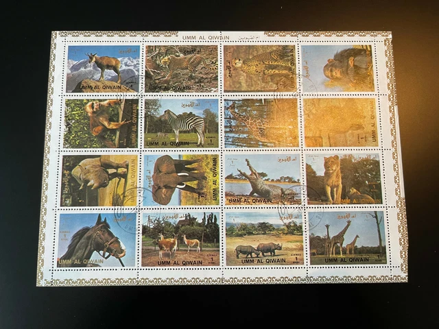 Briefmarken Block Umm al Qiwain 1973 Tiere 1  - gestempelt