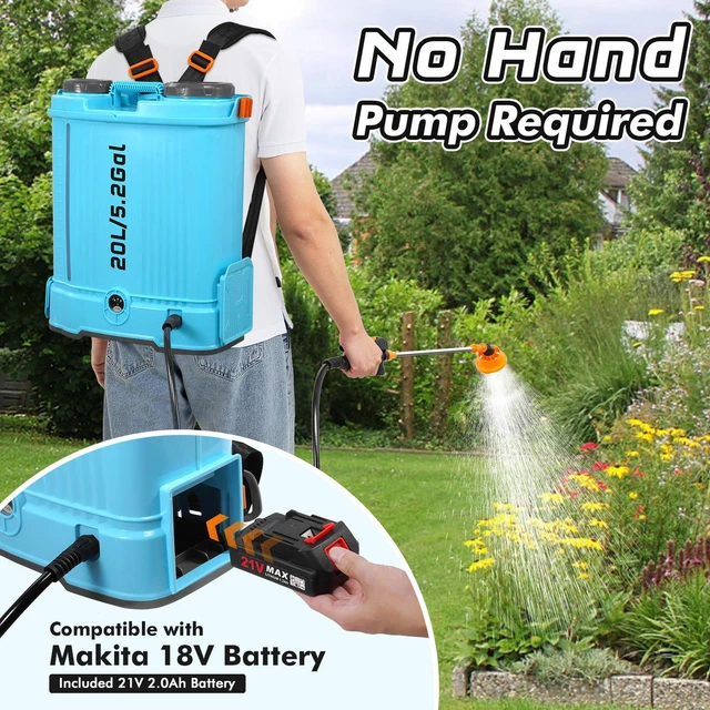 Vevor Drucksprüher 4 Liter 16 L Elektrisches Akku Sprühgerät Pflanzensprüher Gartenspritze Drucksprüher 8 L