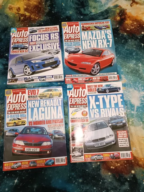 Vintage Auto Express Magazines (Four Magazines) 2001 Issues