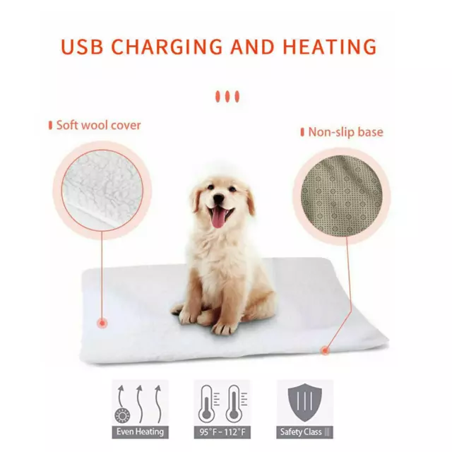 Large Pet Heating Pad Cat Dog Electric Heat Mat Heated Puppy Whelping Bed 9CZ8