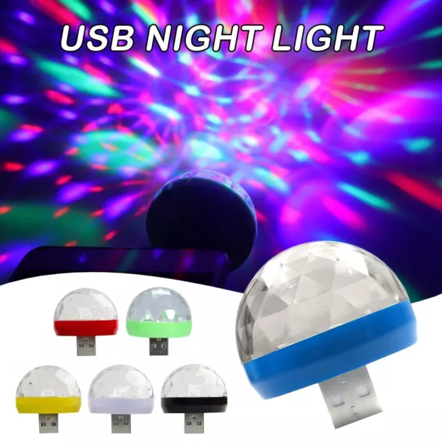 Mini USB Disco Ball Party Light Portable DJ Stage LED Lights Strobe Lamp Club AU