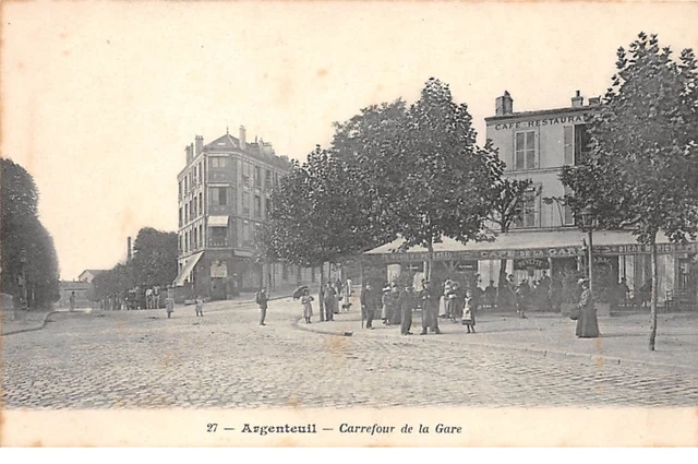 95 .n° 106803 .  argenteuil .cafe de la gare .carrefour de la gare .