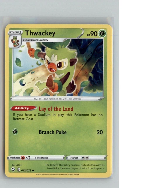 thwackey pokemon card value - 015/167 (TWM) Common Weakness Fire 2 Resistance None None Retreat Cost Pokmon TCG Thwackey Shining Fates