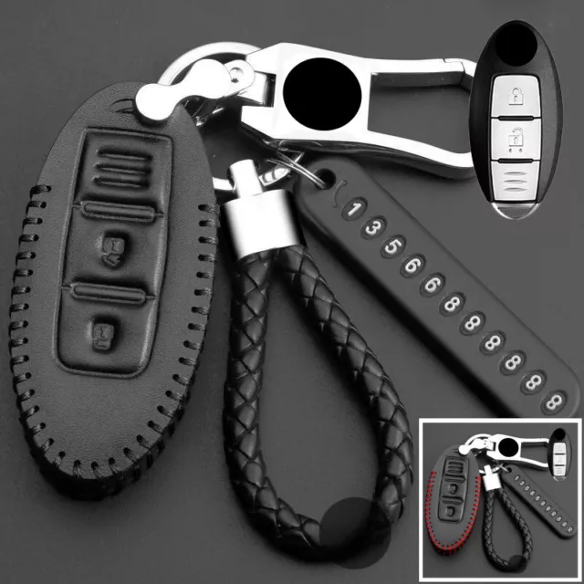 Genuine Leather Car Key Fob Case Cover For Nissan Altima Note For Infiniti Q50
