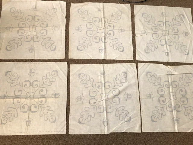 Bordado de punto de cruz estampado de colección 16,5x16,5 cuadrados de edredón/juego de 6