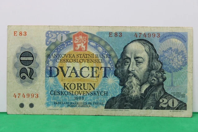 1988 Czechoslovakia 20 Korun E83474993