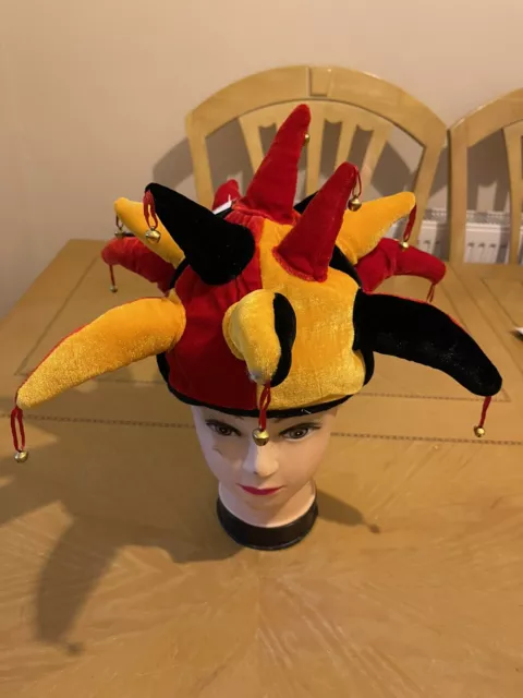 TEN Partick Thistle Watford Football Club Red Black Gold Jester Hats With Bells