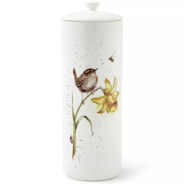 Wrendale Birds Wren Storage Jar Tall Lidded Fine Bone China by Royal Worcester