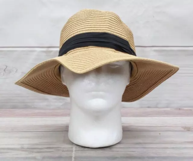 Tommy Bahama Mens Tan 100% Paper Braid Wide Brim Summer Hat Size M/L