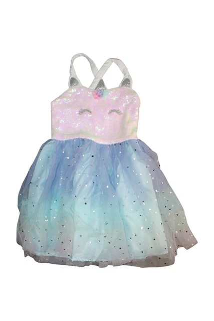 Girls Little  Sequins Bodice And Ombre Mesh, MultiColor, Size 6X