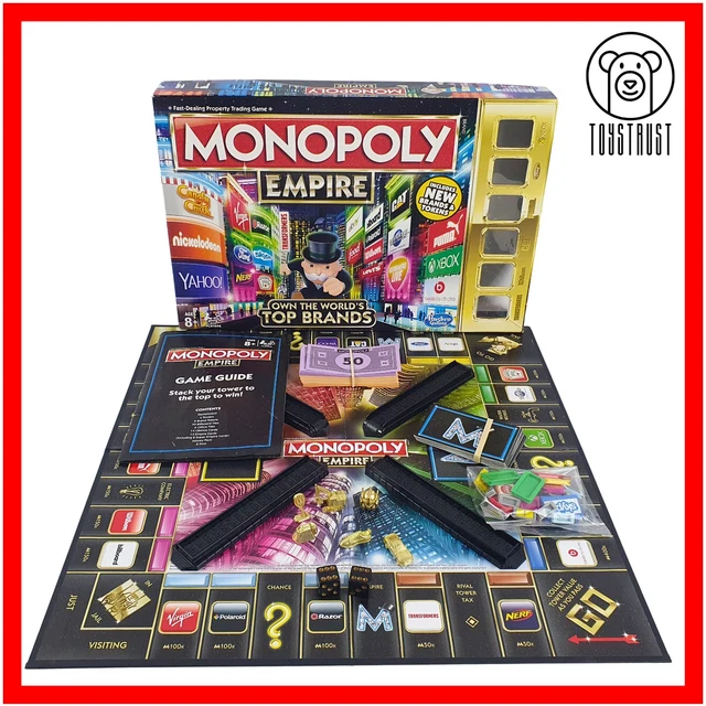 MONOPOLY EMPIRE BOARD Game Hasbro Gold Edition Own The Worlds Top Brand ...