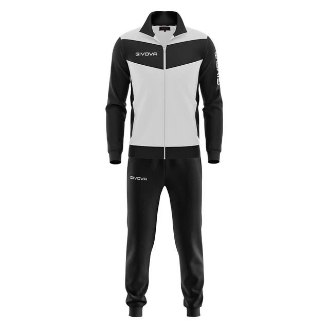 Tuta Uomo Donna Givova Fitness Allenamento Sport Pantalone Giacca Con Zip Nero