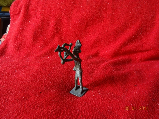 World Rare Vintage African Tribal People Liberian Hand Carved Brass Fine Art #03