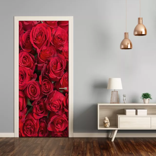 3D Home Art Door Wall Self Adhesive Removable Sticker Flowers Plants Red roses