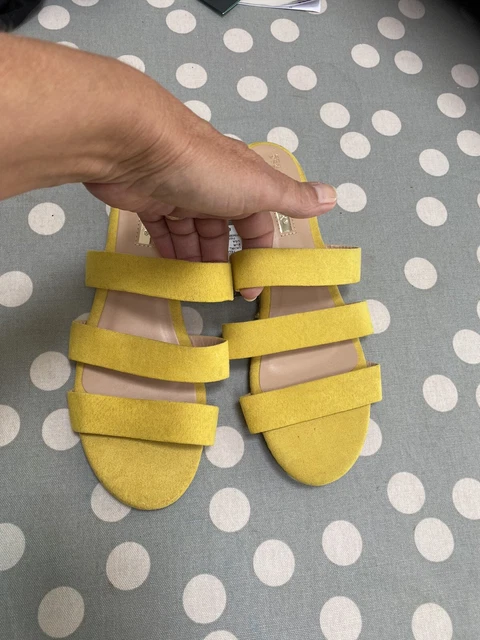 BNWT PRIMARK YELLOW Faux Suede 3 Strap Sandals Size 6 3.50 PicClick UK