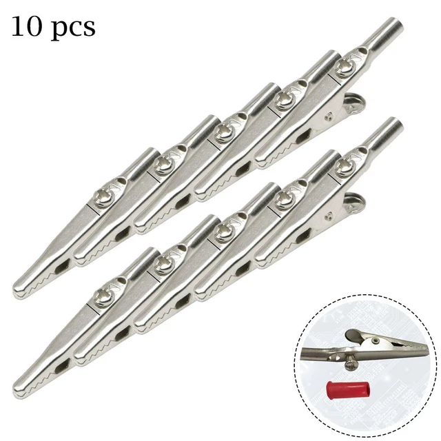 12 Pinces Crocodile Métal - Mini Clips 4cm, Argentés - Pour Rangement, Séchage, Décoration, Bureau